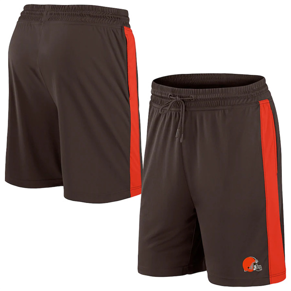 Men's Cleveland Browns Brown Performance Shorts - Click Image to Close